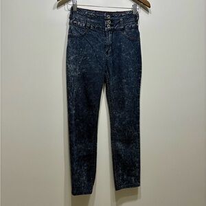 Moto Y2K Acid Wash High Rise Waist Skinny Leg Fit Stretch Denim Jeans Black